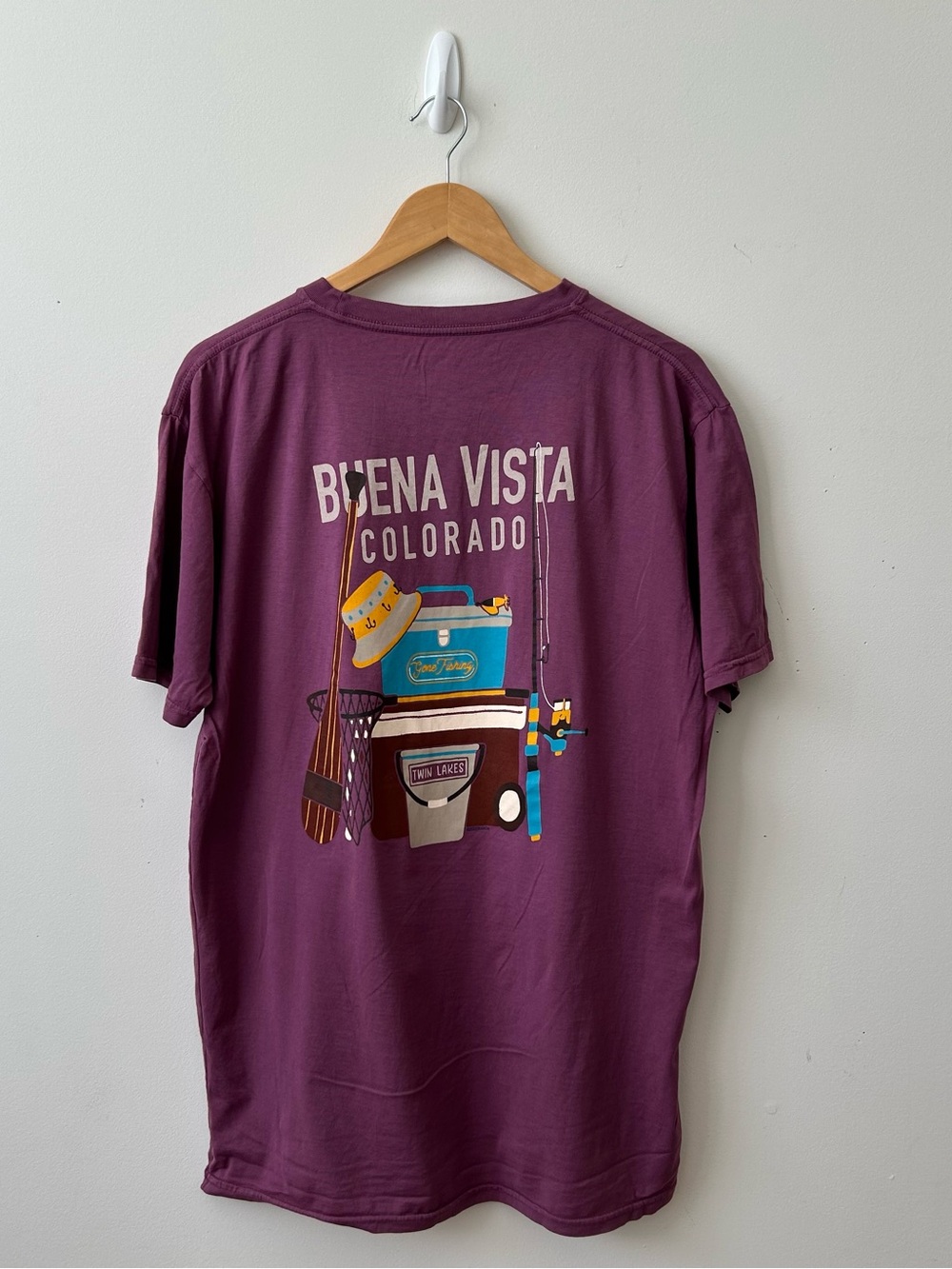 The Duck Company Men’s T Shirt Large Plum Short Sleeves Graphic Tee